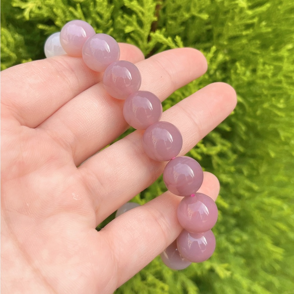 14mm stretchable natural Yanyuan agate bracelet - Picture 3 of 8